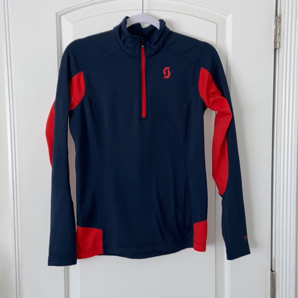 Scott 1/4 zip fleece pullover base layer mock t neck shirt S